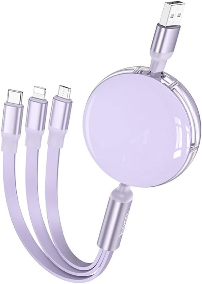 Hoco X78 - Easy Pull Storage, 3-in-1 Super Charging Cable, USB-A To Lightning/USB-C/Micro-USB Plug Hoco X78 - Easy Pull Storage, 3-in-1 Super Charging Cable, USB-A To Lightning/USB-C/Micro-USB Plug